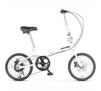 QKBMFK 14/16 Pulgadas Bicicleta Plegable, Mini Bicicleta Urbana Ligera, Velocidad Única para Adultos, Cuadro Tubo Pared Gruesa Fabricado En Acero Carbono, Adecuada para Paseos Aire Libre C,16in
