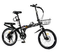 QKBMFK 22In Bicicleta Plegable,Bicicleta Plegable para Adultos,Bicicleta Plegable Ligera para Hombres Y Mujeres Bicicleta Plegable Ajustable En Altura De Acero Al Carbono Carga Máxima De 150Kg A,16in