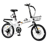 QKBMFK 22In Bicicleta Plegable,Bicicleta Plegable para Adultos,Bicicleta Plegable Ligera para Hombres Y Mujeres Bicicleta Plegable Ajustable En Altura De Acero Al Carbono Carga Máxima De 150Kg B,16in
