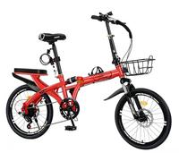QKBMFK Bicicleta Plegable 22In, 16in, Acero al Carbono