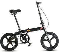 QKBMFK Mini Bicicleta Plegable, Bicicleta Urbana Ultraligera 16 Pulgadas, Capacidad Carga Máxima 150 Kg, Fácil Plegar 10 Segundos. El Cuadro Está Hecho Acero Carbono Engrosado C,16in