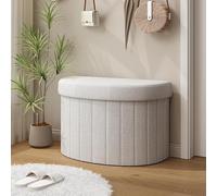 QKBMFK Puf Moderno para Guardar Ropa De Cama, Banco Zapatero Semicircular para La Entrada, Banco Tapizado para El Pie De La Cama, Sala De Estar O Habitación Pequeña Grey 2,71x39x38cm