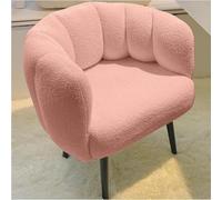 QKBMFK Sillón Sherpa con Respaldo En Forma De C, Esponja De Alta Resiliencia, Sillón Individual, Tocador, Taburete, Silla De Lectura para Balcón Y Sala De Estar. Pink