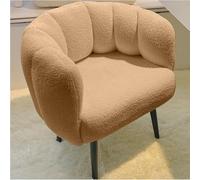 QKBMFK Sillón Sherpa con Respaldo En Forma De C, Esponja De Alta Resiliencia, Sillón Individual, Tocador, Taburete, Silla De Lectura para Balcón Y Sala De Estar. Khaki