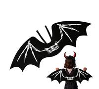 Qkbuza Alas de murciélago - Accesorios de cosplay de ala de murciélago, disfraz unisex con patrón de esqueleto | para Pascua, Navidad, cumpleaños, eventos, teatro, actores, hombres, mujeres, niños y