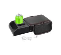 Qkbuza Almohadilla de cojín para consola central de coche, alfombrilla de cuero para consola automotriz con portavasos, suministros para el interior del coche, reposabrazos para reposabrazos para