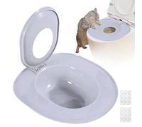 Qkbuza Asiento de inodoro para gatos | Aprendizaje WC Bandeja de Basura - Orinal Portátil Desmontable Reutilizable Viaje Casa Gato RV