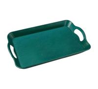 Qkbuza Bandeja de servir de polipropileno de 37 x 24 x 3 cm, antideslizante con mango de agarre, apta para lavavajillas, bandeja multiusos para aperitivos, alimentos, sándwich, té, bebidas, cena