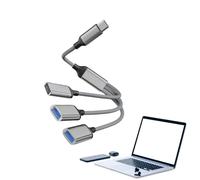 Qkbuza Cable Divisor USB, Cable USB Dividido,Extensor Hub - Splitter USB de 1 pies 1 en 3 out Extension Cord BUB para TV PC Laptop Keyboard