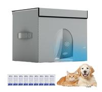 Qkbuza Casa Refrescante para Gatos Cerrada de Verano - Perro con Efecto Aire Acondicionado - Incluye Bolsas de Hielo para Clima Cálido Uso En Interiores y Exteriores