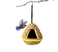 Qkbuza Casas Exteriores para Colibríes | Colgante Tejido a Mano,Casa para Pájaros de Jardín - para Conuro, Cacatúa NINFA, Inseparable, Canario, Guacamayo, Loro Gris Africano, Pinzón y Jardín