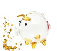 Qkbuza de Vidrio, Cerdo Transparente,economía | Mini Transparente irrompible, novedad, cultiva Conceptos de Gestión Financiera