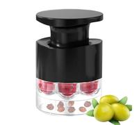 Qkbuza Deshuesador de cerezas a presión,Deshuesador de 7 agujeros tipo empujador | Utensilio de cocina multifunción para postre mermelada de de frutas para bayas