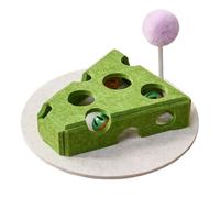 Qkbuza Dispensador de golosinas para gatos - Rompecabezas de comida de diseño queso para gatos, caja de comida interactiva con cascabel bola para gatito de interior raza pequeña mediana