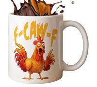 Qkbuza Divertidas tazas de café de pollo - Taza de café de cerámica de 355 ml - Taza original | Para té, café, leche, zumo, bebidas frías, como regalo para mujeres, hombres, colegas, amantes del pollo