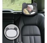 Qkbuza Espejo Retrovisor Coche Bebé 360 Grados Giratorio | Espejo Trasero para Bebé en Auto - Marco Divertido Seguro Antirotura para Observación Paseos Viajes