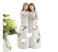 Qkbuza Estatuas y figuras de hermanas | Escultura de mesa de mejor amiga | Estatua de resina coleccionables para cumpleaños, hermandad, decoración de mesa, amigas y mujeres