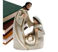 Qkbuza Figura de la Sagrada Familia de Navidad | Figuras Navideñas de la Natividad, Decoración del Hogar de Dibujos Animados de Estatua Interior