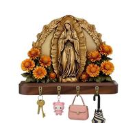 Qkbuza - Gancho para llaves, soporte de madera religiosa, llavero cristiano con 4 ganchos, para toallas, bolsas, sombreros, entrada, sala de estar, dormitorio, baño, cocina, pasillo, oficina, granja