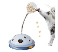 Qkbuza - Juguete de pista de bola para gato, diseño de gato | Dispensador interactivo de comida para perros, bandeja giratoria | Bola de fuga de comida de autoentretenimiento con varilla