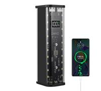 Qkbuza Maletín de carga móvil sin soldadura, sin carcasa de accionamiento de soldadura, 22,5 W, sin soldadura, soporte para recipiente, transparente, ligero, 2 puertos USB, funda para teléfono móvil