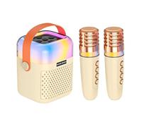 Qkbuza - Máquina de Karaoke pequeña para niños - Pequeña máquina de Karaoke inalámbrica | Altavoz portátil de Karaoke al Aire, de Canto Karaoke con 2 micrófonos inalámbricos
