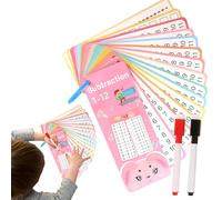 Qkbuza Matemáticas Flash Tarjetas, Tarjetas de Aprendizaje de matemáticas,División de multiplicación de sutracción de adición del Juego | Borrar en seco Tarjetas con Orificio Educativo de Doble Cara