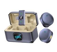 Qkbuza Micrófono de Clip, Mini micrófono inalámbrico, Altavoz de Solapa con cancelación de Ruido para Canto Social, música, filmación de Video en, Contenido Multimedia