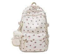 Qkbuza Mochila Linda Chica - Mochila Universidad Adorable con Fresa | Gran Organización Y Almacenamiento | Para Mujeres Regalos Viajes