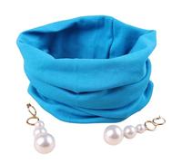 Qkbuza Pandana para Perros, Pet Bandana,Pañuelos de Perros Azules con aretes de Perlas | Tos Tossress Party Foto Photo Prop, Banda de Cabeza Hecha a Mano para Cat Puppy