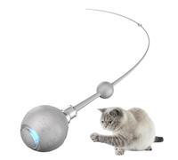 Qkbuza Pelota eléctrica de Juguete para Gatos, 3 Modos de Pelota interactiva para Gatos, con Juego de de Cola, Recargable automáticamente para Caza, Ejercicio, Entrenamiento, Perro al Aire