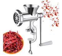 Qkbuza Picadora de carne para procesamiento de ciervos, picadoras de carne para uso doméstico,Picadora de carne manual de aleación de aluminio resistente | Gran picadora de carne montada en mesa, para