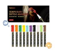 Qkbuza Rotuladores Corporales,Maquillaje Facial Duradero 10 Colores para Piel Sensible | Marcadores Piel Definitivo,Para Cumpleaños Cosplay Fiestas Maquillaje Rol Niños Jóvenes Adultos