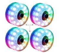 Qkbuza Ruedas con Luces cuádruples - Ruedas para Patines - Ruedas de Repuesto de Alta Elasticidad Resistentes al Desgaste para Patinaje de Doble