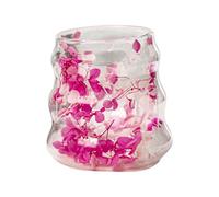 Qkbuza Tazas De Café De Vidrio | Tazas De Café De Doble Pared Con Flores Secas | Taza Aislada Reutilizable 160ml Para Agua Té Leche Jugo Latte Decoración Oficina Cocina Mujeres