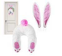 Qkbuza Trasero y orejas de conejito para corona, accesorio para corona de conejito de Pascua - Kit de guirnalda de orejas de conejo 3 piezas - Accesorio de corona de conejito de dibujos animados lindo