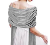 QKCQQTS Bufandas de terciopelo para mujer, chales formales de noche, envolturas para vestidos de noche, envolturas de chal para boda (grey,one_size)