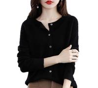 QKCQQTS Cárdigan para Mujer, cárdigan de Punto con Cuello Redondo y Botones, suéter Liso, Jersey de Punto con bajo (Shape-a,XXL)
