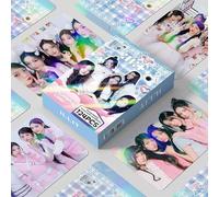 QKDEYTWTR MXP 124 Uds. De postales, 60 uds. De tarjetas holográficas y 64 Uds. De pegatinas, postales de celebridades ILLIT, tarjetas fotográficas LOMO for coleccionar