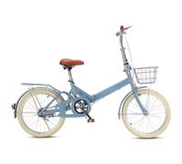 QKDWQZ Bicicleta Plegable De Aluminio De 20/22 Pulgadas con Freno De Disco Y V-Brake, Bicicleta Plegable para Hombre Y Mujer, Doble Absorción De Impactos En Las Velocidades Delantera B,22in