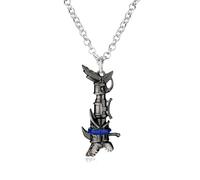 QKEOISUD Collar de Jinx para cosplay para juego de anime, collar de arma, colgante de arma de cohete de tiburón, aleación genial, juego de rol, accesorios de Halloween, joyería para fanáticos, 0