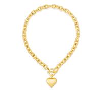 QKEOISUD Collar grueso de oro con forma de corazón para mujer, declaración simple y versátil, accesorios de aleación dulce para mujer, talla única, Metal, No es una piedra preciosa