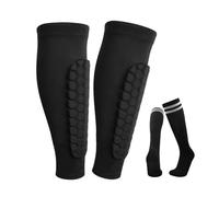 QKEPCY 1 Par Espinilleras Futbol 1 Par Medias Futbol Adecuado para Deportes al Aire Libre Rodilleras Sujeta Espinilleras (L)