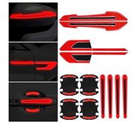 QKEPCY 12 Pegatina Reflector de Automóvil Coche, Protectores para Manilla Coche Pegatinas Espejo Retrovisor Coche Protección Parachoques Coche Pegatinas Advertencia Seguridad