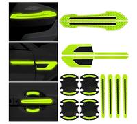 QKEPCY 12 Pegatina Reflector de Automóvil Coche, Protectores para Manilla Coche Pegatinas Espejo Retrovisor Coche Protección Parachoques Coche Pegatinas Advertencia Seguridad