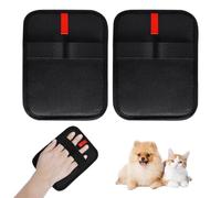 QKEPCY 2 Piezas Guante Quita Pelo Gato, Manopla Quita Pelos Mascota, Reusable Pet Hair Remover Glove, magnéticos Estático Guante Quitapelos Mascotas Aseo para Ropa, Sofás, Alfombras (Negro-2)