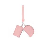 QKEPCY 2 Piezas Minicartera con Cremallera Mujer Bolso de Mano Monedero Hombre Correas de Muñeca Pequeño Muñequeras Doble Bolsa Monedero con Cremallera para Deportes Viajes Compras Rosa