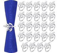 QKEPCY 2Servilleteros Hojas Dorados Elegantes Anillos Mesa Decorativos Metálicos Sujetadores Servilletas Cena Banquete