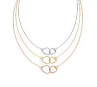 QKEPCY 3 Piezas Collar Mujer Colgante Corazón Ajustable Collares Elegante Bonito Collares Adecuado para uso Diario Fiesta(Oro Plata y OroRosa)