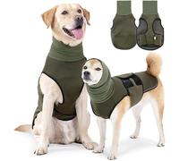 QKEPCY Abrigo Perro Chaleco Anti Ansiedad con Capucha Calmante Reduce el Ruido Suave y Cómodo Velcro Ajustable para Perros Medianos o Grandes